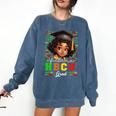 Future HBCU Grad Girl Kids Graduation HBCU College Comfort Colors Sweatshirt Denim