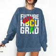 Future HBCU Graduate Afro Girls College Graduation Comfort Colors Sweatshirt Denim