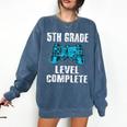 Gamer Graduation 5th Grade Level Complete Video Games Boys Comfort Colors Sweatshirt Denim