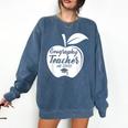 Geography Teacher Est 2018 School Graduation T Shirt Comfort Colors Sweatshirt Denim