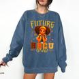 Girl Future HBCU Graduate Afro College Graduation Kids Comfort Colors Sweatshirt Denim