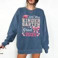 Girls Little Miss Kindergarten Grad 2025 Coquette Graduation Comfort Colors Sweatshirt Denim