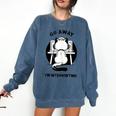 Go Away I'm Introverting Cat With Coffee Comfort Colors Sweatshirt Denim Go Away I'm Introverting Cat With Coffee Comfort Colors Sweatshirt Denim