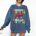 Goodbye 3rd Grade Hello 4th Grade Graduation 2024 Comfort Colors Sweatshirt Denim