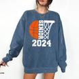 Graduate Senior Class Of 2024 Basketball Player Graduation Comfort Colors Sweatshirt Denim