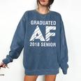 Graduated AF 2018 Senior Graduation Shirt Comfort Colors Sweatshirt Denim