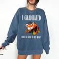 I Graduated Can I Go Back To Bed Sleepy Red Panda Graduation Comfort Colors Sweatshirt Denim