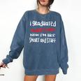 I Graduated Middle School Graduation Comfort Colors Sweatshirt Denim