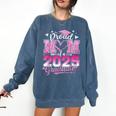 Graduation 2025 Proud Mom Of 2025 Graduate Floral Women Comfort Colors Sweatshirt Denim