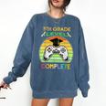 Graduation 5th Grade Level Complete Gamer Class 2021 Gaming Comfort Colors Sweatshirt Denim