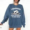 Graduation Animal Zoo Panda Bear I Graduated Panda Student Comfort Colors Sweatshirt Denim