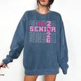 Graduation Class Of 2026 Senior 2026 Pink Bow Coquette Comfort Colors Sweatshirt Denim