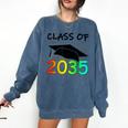 Graduation Class Of 2035 Hand Prints Space Pre-K -12th Grade Comfort Colors Sweatshirt Denim