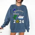Graduation Cruise 2024 Ship Boat Vacation Summer Vacation Men Women Kids Comfort Colors Sweatshirt Denim