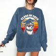 Graduation Day 2025 Graduate Class School Degree College Dog Comfort Colors Sweatshirt Denim