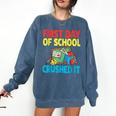 Graduation First Day Of School Crushed It Comfort Colors Sweatshirt Denim