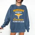 Graduation Shirt Nursing School Survivor Class Of 2018 Tee Comfort Colors Sweatshirt Denim