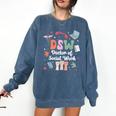 Groovy DSW Doctor Of Social Work Graduation DSW Graduate Comfort Colors Sweatshirt Denim