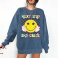 Groovy Next Stop 2nd Grade 1st Grade Graduation 2025 Comfort Colors Sweatshirt Denim