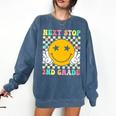 Groovy Next Stop 2nd Grade 1st Grade Graduation 2025 Premium Comfort Colors Sweatshirt Denim