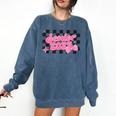 Groovy Senior Class Of 2026 Coquette Pink Bow Graduation Comfort Colors Sweatshirt Denim