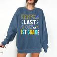 Happy Last Day Of 1st Grade Shirt Cutie Graduation Comfort Colors Sweatshirt Denim