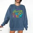Happy Last Day Of School Student Teacher Graduation Comfort Colors Sweatshirt Denim