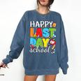 Happy Last Day Of School Teacher Student Graduation Comfort Colors Sweatshirt Denim