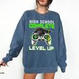 High School Level Complete Class Of 2024 Graduation Comfort Colors Sweatshirt Denim