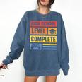 High School Level Complete Class Of 2024 Senior Graduation Comfort Colors Sweatshirt Denim