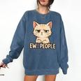 Introvert Anime Cat Ew People Comfort Colors Sweatshirt Denim Introvert Anime Cat Ew People Comfort Colors Sweatshirt Denim