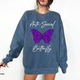 Introvert Antisocial Butterfly For Women Men Comfort Colors Sweatshirt Denim
