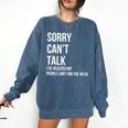 Introvert Can't Talk Reached People Limit For The Week Comfort Colors Sweatshirt Denim