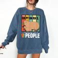 Introvert Capybara Rodent Animal Lover Antisocial Retro Comfort Colors Sweatshirt Denim