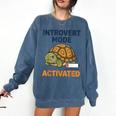 Introvert Mode Activated Low Social Battery Box Turtle Comfort Colors Sweatshirt Denim Introvert Mode Activated Low Social Battery Box Turtle Comfort Colors Sweatshirt Denim