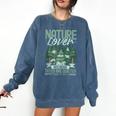 Introvert Nature Lover Introverted Forest Lover & Tree Comfort Colors Sweatshirt Denim