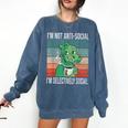 Introvert Selectively Social Anti-Social Shy Comfort Colors Sweatshirt Denim Introvert Selectively Social Anti-Social Shy Comfort Colors Sweatshirt Denim