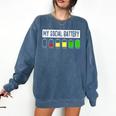 Introvert My Social Battery Low Level Graphic Comfort Colors Sweatshirt Denim Introvert My Social Battery Low Level Graphic Comfort Colors Sweatshirt Denim