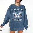 Introverted Introvert Antisocial Butterfly Comfort Colors Sweatshirt Denim