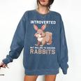 Introverted Rabbits Bunny Lover Rabbit Introvert Comfort Colors Sweatshirt Denim
