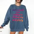 Introverted Willing To Discuss Red Platy Introvert Comfort Colors Sweatshirt Denim