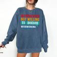 Introverted But Willing To Discuss Woodworking Comfort Colors Sweatshirt Denim Introverted But Willing To Discuss Woodworking Comfort Colors Sweatshirt Denim