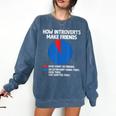 How Introverts Make Friends Sayings For Introverts Comfort Colors Sweatshirt Denim