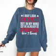 Introverts I May Look Calm But In My Head Comfort Colors Sweatshirt Denim