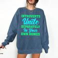 Introverts Unite Introvert Antisocial Sarcasm Anti Social Comfort Colors Sweatshirt Denim