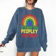It's Way Too Peopley Outside Anti Social Introvert Comfort Colors Sweatshirt Denim