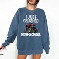 I Just Crushed High School Graduation Monster Truck Shirt Comfort Colors Sweatshirt Denim