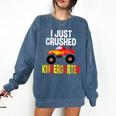 I Just Crushed Kindergarten Monster Graduation Shirt Comfort Colors Sweatshirt Denim