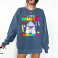 I Just Crushed Preschool Pre-K Preschoolers Graduation Comfort Colors Sweatshirt Denim