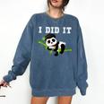 I Did It Kawaii Panda With Graduation Cap Diploma Comfort Colors Sweatshirt Denim